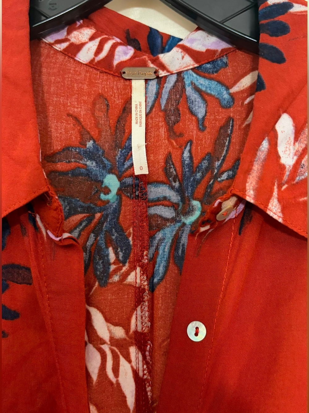 Free people Red Floral Print Button-Down Maxi Dress - Picture 3 of 3